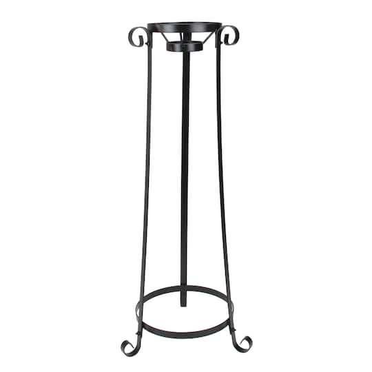 23.75" Black Standing Tower Garden Gazing Ball Stand